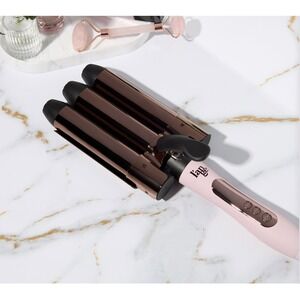 L'ange Le Trident Titanium Triple Barrel Hair Waving Iron Wand Beach Waves Curls